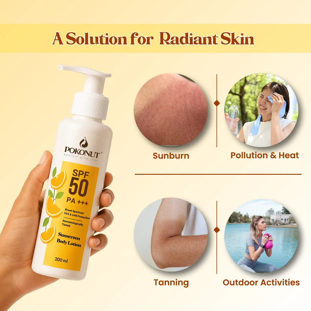 Pokonut Sunscreen Body Lotion | SPF 50 PA+++ | 200ML - Image 4